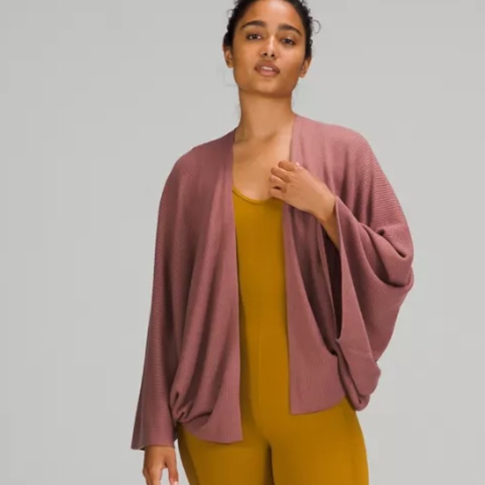 Lululemon Cashlu Knit Textured Wrap Spiced Chai XL/XXL - Picture 2 of 10